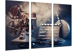 CUADROS CAMARA Quadro Su Legno, Storia Cinema Hollywood, Proiettore, 97 x 62cm, Stampa in qualita fotografica. Ref. 26407