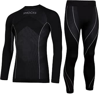 Snocks Intimo Termico Uomo Nero Biancheria Intima Termica Uomo Taglia XL  Neri Tuta Termica Uomo Set Abbigliamento Funzionale Sci snowboard sport  invernali : Amazon.it: Abbigliamento