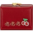 YINHEXI Wallet for Women, Womens Wallet Card Holder, Small Trifold RFID Blocking Purse, Cute Small Leather Pocket Wallet for Women, Girls, Ladies Mini Short Purse, Cherry Red, Cute
