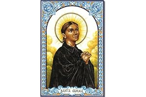 Santa Gemma de Galgani. Azulejo fabricado artesanalmente para decorar. Cerámica para colgar. Calca cerámica. TORO DEL ORO (20x30 cms (serigrafia))