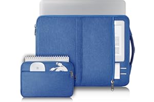 Voova Funda Portatil 15 15.6 16 Pulgadas 360°Protectora Funda Ordenador para Macbook Pro 16, Notebook, Acer, Asus, Dell, Lenovo, MSI Bolsa Portátil con Bolsa de Accesorios, Azul
