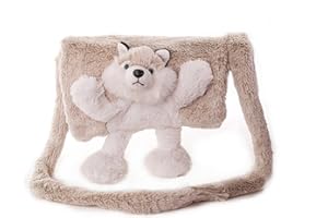 Inware Kindermuff super-flauschig mit Tiermotiv - Husky (23 x 20 cm)