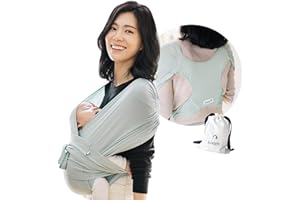 Konny Baby Carrier SoftBreeze Luxury Carrier Wrap, Easy to Wear Baby Wrap Carrier, Perfect Essentials Cloths for Newborn Babies up to 44 lbs, (Mint, 2XS)