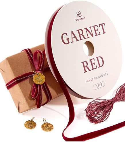 Cinta Terciopelo,Velvet Ribbon,Red, 0.6 Cm X 9.2 M,Soft Luxurious