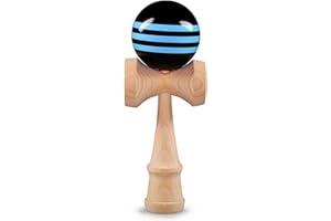 Ganzoo Kendama, Jouet Traditionnel Japonais, Bilboquet Japonais, Jeu d'adresse et de précision, matériau: Bois d'hêtre, avec Une Boule de 6cm de diamètre, aux Couleurs Vives et aux Motifs stylés
