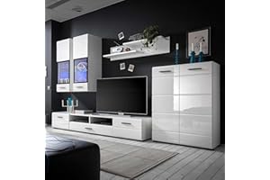 Miroytengo Mueble Salón Arctic Color Blanco Brillo 279x40CM Estilo Nórdico