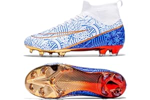 BLBK Football Boots Mens Football Shoes Teenager Trainers High Top Soccer Boots Shoes Turf Trainers