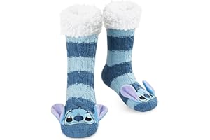 Disney Calze a Pantofola da Donna - Calzini Antiscivolo Donna in Caldo Pile - Idea Regalo Stitch Mickey Minnie