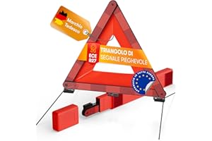 PURAHELP Triangolo di avvertimento per auto pieghevole [norma 2025 ECE R27] – Triangolo Vehrkers compatto e pieghevole – Triangolo per auto visibile fino a 250 m – Sicuri margini di traffico triangolo