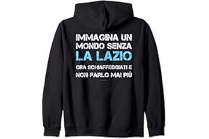 LUMOMIX Felpa Uomo Con Zip E Cappuccio Calcio Un Mondo Senza Lazio Felpa con Cappuccio