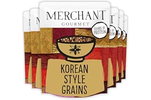 Merchant Gourmet Zingy Korean-Style Grains - Cooked Wheatberries, Black Barley & Edamame Beans - Source of Protein & Fibre, Low Fat, Vegan - Pack of 6 x 250g Ready-to-eat Pouches