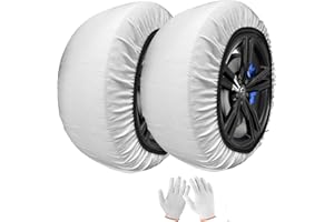 SOTISI Schneesocken für Reifen, Schneesocken Schneekette für Auto SUV Pickup Einfach zu bedienen, ultimativer Grip, waschbar.100 KM sicher im Schnee (2 PACKS) L