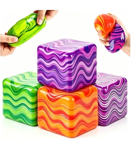 Cubo Anti-estrés De Hielo Transparente – Juguete Sensorial Que Alivia La Ansiedad Con Diseño De Mármol Único