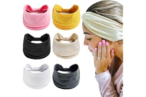 Overcare Lot 6 Bandeau Cheveux Femme Large & Turban Femme - Idéal Yoga, Bandeau Maquillage, Bandeau Sport & Bandeau Bebe Fille. Accessoire Cheveux parfait pour Foulard Cheveux & Serre Tête Femme (H)
