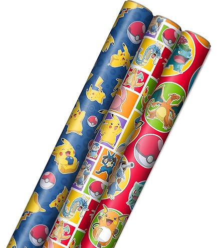 Rouleau Papier Cadeau Pokémon Rouge - Licence Officielle, 4 Mètres X 70 Cm, Papier FSC Recyclable, Pour Anniversaire, Noël - 11