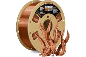 OVERTURE Silk PLA Filament PLA Silk 1.75mm Clog-Free Shiny 3D Printer Consumables, 1kg Spool (2.2lbs),Dimensional Accuracy +/- 0.05mm(Silk Copper)