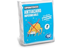 Sweet Night Coprimaterasso singolo 90x190 cm | Impermeabile e antiacaro | Mollettone 100% cotone | Silenzioso e traspirante