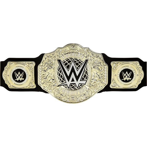 WWE Championship Belt Mens Stainless Steel Black PVD Plated Logo
