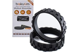 BAKUUM Neumáticos de ruedas para iRobot Roomba Series 500 600 700 800 900 e5 i7 i1 i6 i8 Fabricado en España, antideslizante, alta adherencia y fácil Montaje. Para rueda Motriz Lateral