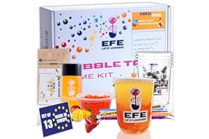 ‎NORDIC SCHILLER NORDIC SCHILLER Bubble Tea Heimset, Exotic Vibes, 100% Vegetarisch und Glutenfrei Boba Set, Erdbeer Popping Boba Perlen, Mango Sirup und Jasmin-Grüntee
