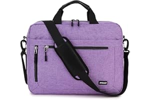 RAVUO Torba na laptopa 15,6 cala, wodoodporna torba biurowa, odporna na wstrząsy, torba kurierska z regulowanym paskiem na ramię, wiele przegródek, dla mężczyzn, kobiet, podróży, szkoły biznesowej