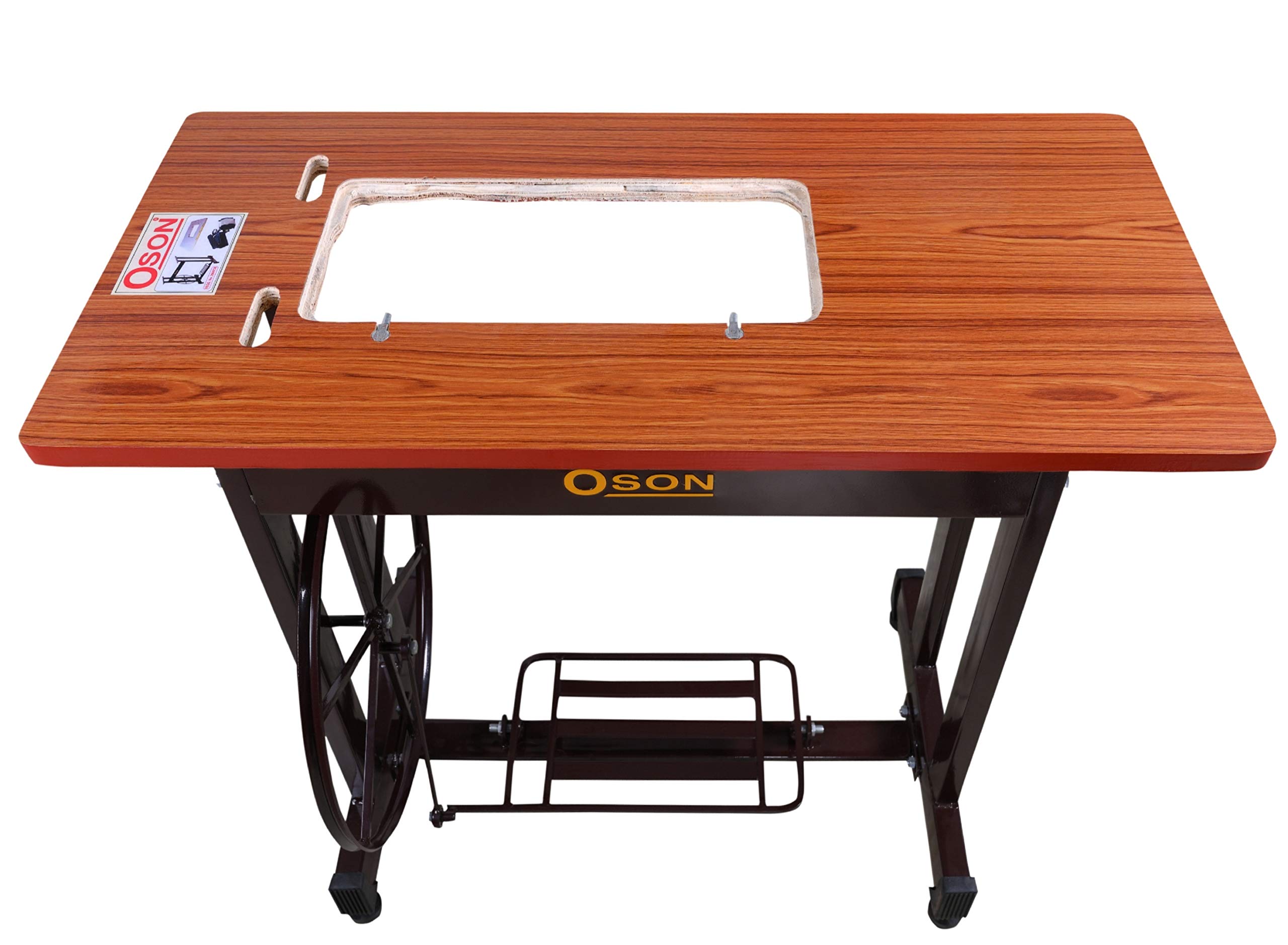 Oson Iron S.V.Sewing Machine Stand & Table (Hand Held-Domestic) (Brown)