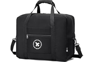 BAGROUPS Łatwy Bagaż Podręczny 45X36X20 CM Torba Ręczna Torba Ręczna Do Samolotu Składane Kieszenie Podróżne Wodoodporne Nylonowe Torba Sportowa Tydzień Torba Bagażowa Dla Mężczyzn Czarne