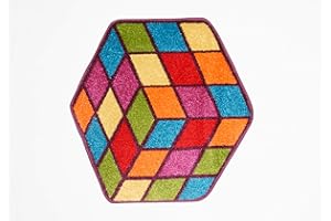 Bravich RugMasters Large 3D Cube Shape Kids Childrens Mat Nursery Rug80X80 CM (2'8"x2'8")