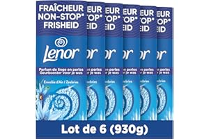 Lenor Parfum De Linge En Perles, Environ 78 lavages (155g x6), Parfum Envolée d'Air, Jusqu’à 12 Semaines De Fraîcheur Continue, Même Dans L’Armoire, Intensité Personnalisable