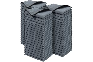 Wemk Chiffon de Nettoyage en Microfibre, Lot de 60 Chiffons Microfibre, Doux, Anti-Rayures, Ultra Absorbants, à Séchage Rapide, pour Cuisine, Salle de Bain, 30 x 20 cm, Couleur Gris