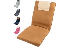 bonVIVO Easy II Fauteuil de Sol Rembourré pour Adultes et Enfants avec Dossier Réglable - Chaise de Sol Pliable, Siège Méditation, Yoga