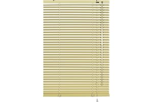 GARDINIA Persiana de aluminio, Privacidad, Protección contra la luz y el deslumbramiento, Montaje en pared y techo, todas las piezas de montaje incluidas, Persiana de aluminio, Beige, 90 x 175 cm (WxH)