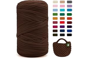 Uiopa Fil Crochet, 400g/120m Fil Polyester en Tissu Chunky Tshirt Yarn, Laine T-Shirt Crochet Trapilho pour Sacs/Paniers/Tapis, Décoration d'Intérieur, Bricolage, Artisanat
