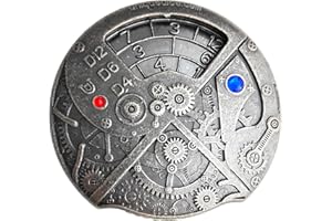 WILLMOVE Ruletka Dice od Unique Dice 7 w 1 obrotowa kostka DND Spinner metal D20 odgrywanie ról lochów i smoków (antyczne srebro)