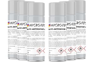 Microtec® Aktivator Spray för sekundlim | 6 x 200 ml | Härdningsaccelerator för industrilim