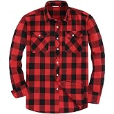JupiterSecret Flannel Shirt Men Long Sleeve, Plaid Shirt, S-6XL | Checked Long Sleeve Shirt, Men's Jacket, Button Down Collar