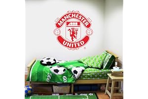Beautiful Game Manchester United Football Club Offizieller Aufkleber mit Wappen und Manchester United Logo-Aufkleber-Set, Vinyl, Posterdruck, Wandbild (rot, 60 cm)