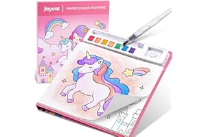 JoyCat Libro para colorear con acuarelas para niños pequeños a partir de 3-8 años, juego de acuarela para arte y manualidades, juguete educativo como regalo de cumpleaños para niños y niñas