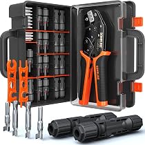 Produktbild von SOLARTRONICS Crimpzangenset – 10 Paar Solarstecker MC4, IP67 Wasserdicht, Für 4–6 Mm² Kabel, Inkl. Zange Und Spannschlüssel