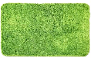 WohnDirect Dywanik łazienkowy, duży, zielony, antypoślizgowy, 60 x 100 cm, zestaw dywaników łazienkowych, nadaje się do prania