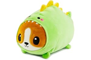 JOYIN Wypchane zwierzę, kawaii, pluszowa zabawka, 28 cm, miękki pluszowy z twarzą corgi, urocza poduszka dla dzieci i dorosłych, prezent urodzinowy niespodzianka dla chłopców i dziewcząt (corgizaur)