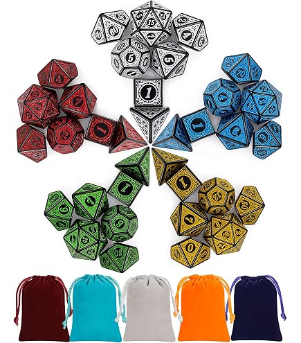 DND Würfel Spinner 7-in-1 Metall – Phoenix Design, Fingertip Gyro Für D&D, Mit Geschenkbox