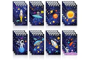 OUTUS 24 Pezzi Mini Blocchetti per Appunti della Galassia dello Spazio Esterno, Quaderni di Scienza Astronauta Razzo a Spirale Piccoli Quaderni Fornitura di Ricompense per Insegnanti in Classe