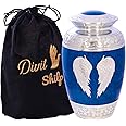 D S Cremation Urn for Human Ashes with Velvet Bag, for Adults up to 100 kgs, Funeral Urns by Divit Shilp (Angel Wings, Adult)