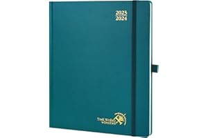 POPRUN Agenda Scolaire 2023 2024 Semainier 26,5 x 21,5 cm, Planner Vertical 17 Mois D'août 2023 à déc 2024 Couverture Rigide avec Intervalle Horaire, Papier Certifié FSC® 80 g/m²- Pacifique Vert