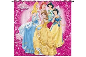 LKFFHAVD Cortinas opacas de princesas Disney, estampado 3D, ojales de Cenicienta, Rapunzel, juego de 2 unidades para dormitorio o habitación de los niños. (100 x 140 cm (ancho x alto, 29)