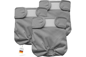 Alpenstern® Wiederverwendbare Hundewindeln für Hündinnen (3 Stück) Waschbare Läufigkeitshose für Hunde bei Inkontinenz und Läufigkeit - Hygienisch und Saugstark - Weibchen Höschen Dog Diapers (L)