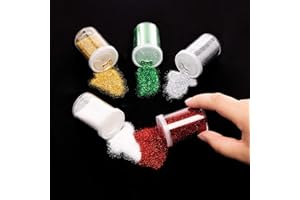 Baker Ross Distributeurs à Paillettes de Noël (Paquet de 5) - Loisirs créatifs festifs pour Enfants