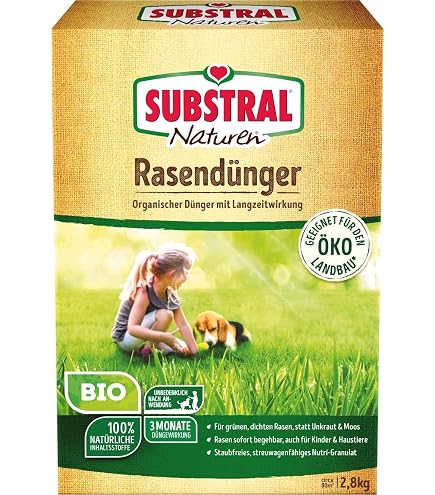 Schola Rasendnger mit Eisen 3kg fr ca 100 m- Frhjahrsdnger fr alle  Rasen Anlagen - ob Zierrasen Gebrauchsrasen Sportrasen gegen Moos und  Unkraut : Amazon.de: Garten