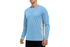Rdruko Men's Long Sleeve Rash Guard Shirts Summer UV Protection Swim Top Breathable Quick Dry Activewear T Shirt for Running Sports Gym Hiking Fishing